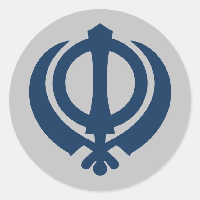 Adesivo Redondo Símbolo Khanda (Sikh) (Frente)