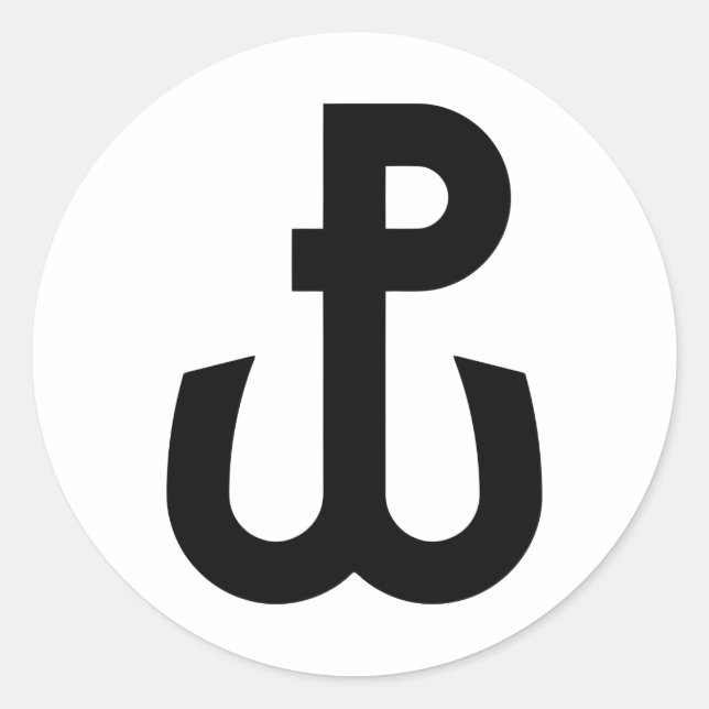 Adesivo Redondo Símbolo Kotwica (Frente)