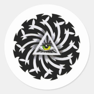 Adesivo Redondo Símbolo Legal de tatuagem em quadrinhos Terceiro