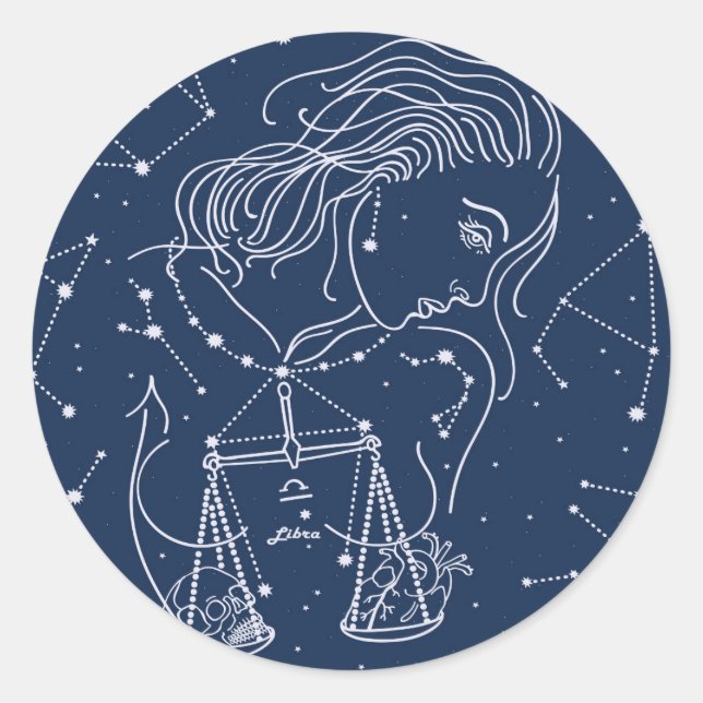 Adesivo Redondo Símbolo liar zodiaco (Frente)