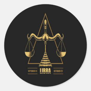 Adesivo Redondo Símbolo Libra Zodiac