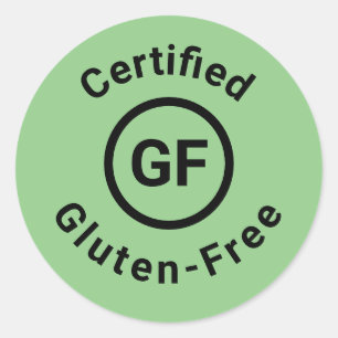 Adesivo Redondo Símbolo Livre de Gluten Certificado Verde