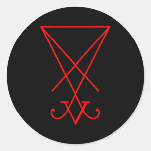Adesivo Redondo Símbolo Lucifer Sigil Luciferian 666 Occult Satâni