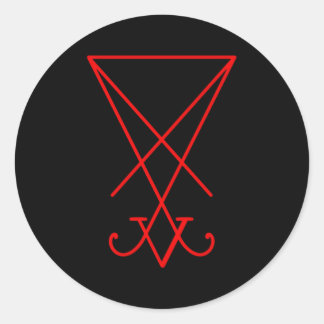 Adesivo Redondo Símbolo Lucifer Sigil Luciferian 666 Occult Satâni