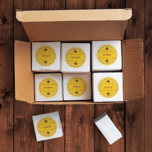 Adesivo Redondo Símbolo Moderno do Sol Amarelo e Púrpura Zodiac 