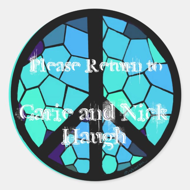 Adesivo Redondo Símbolo Mosaico de Paz (Frente)