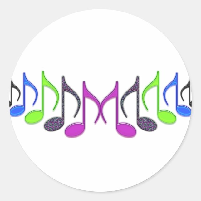 Adesivo Redondo Símbolo Musical "M" (Frente)