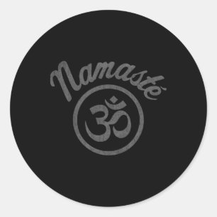 Adesivo Redondo Símbolo Namaste Aum Vintage Boho