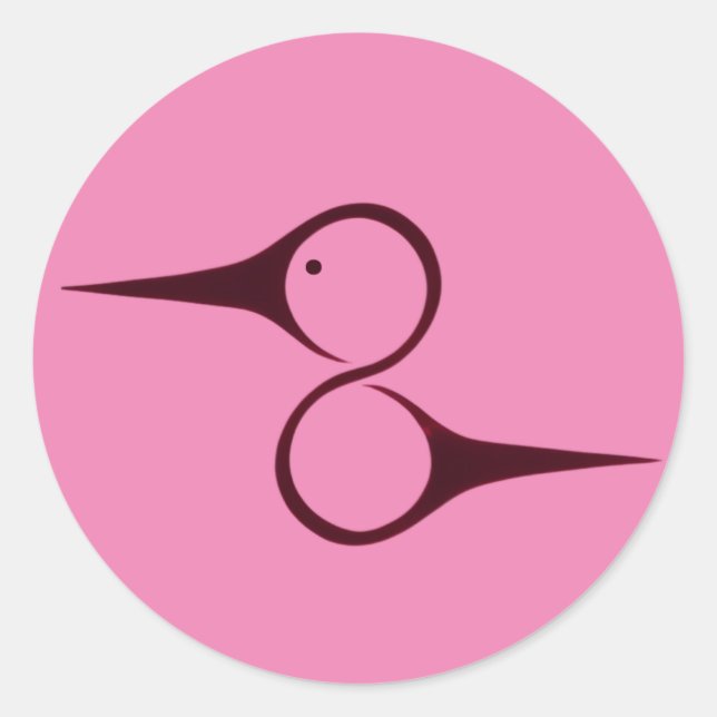 Adesivo Redondo Símbolo nativo americano de beija-flor (Frente)