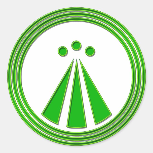 Adesivo Redondo Símbolo OBOD Neon Green (Frente)