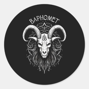 Adesivo Redondo Símbolo Occulto Gótico Leviatã Cruzado Do Satanism