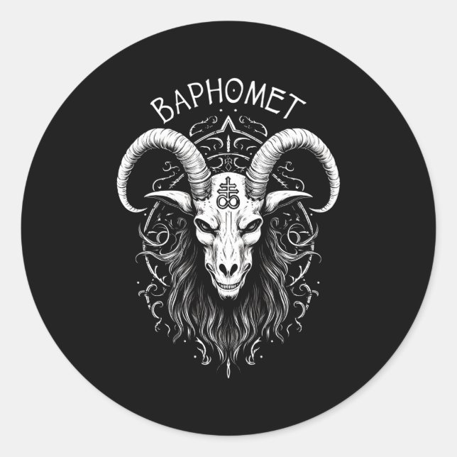 Adesivo Redondo Símbolo Occulto Gótico Leviatã Cruzado Do Satanism (Frente)