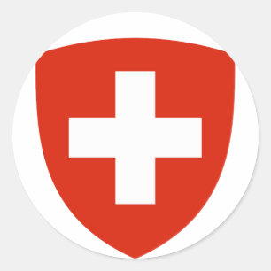 Adesivo Redondo Símbolo oficial da heráldica da brasão da suiç