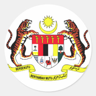 Adesivo Redondo Símbolo oficial da heráldica da brasão de Malay