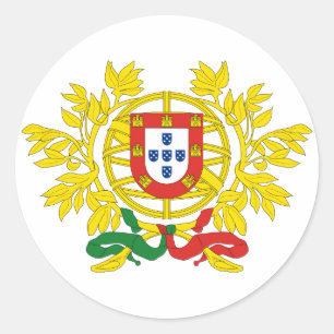 Adesivo Redondo Símbolo oficial da heráldica da brasão de Portu