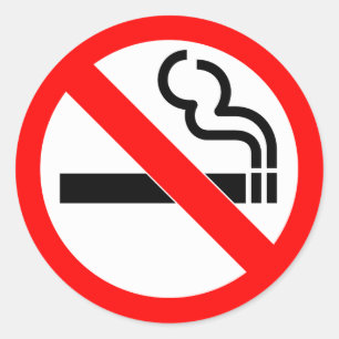 Adesivo Redondo Símbolo oficial internacional de não fumar