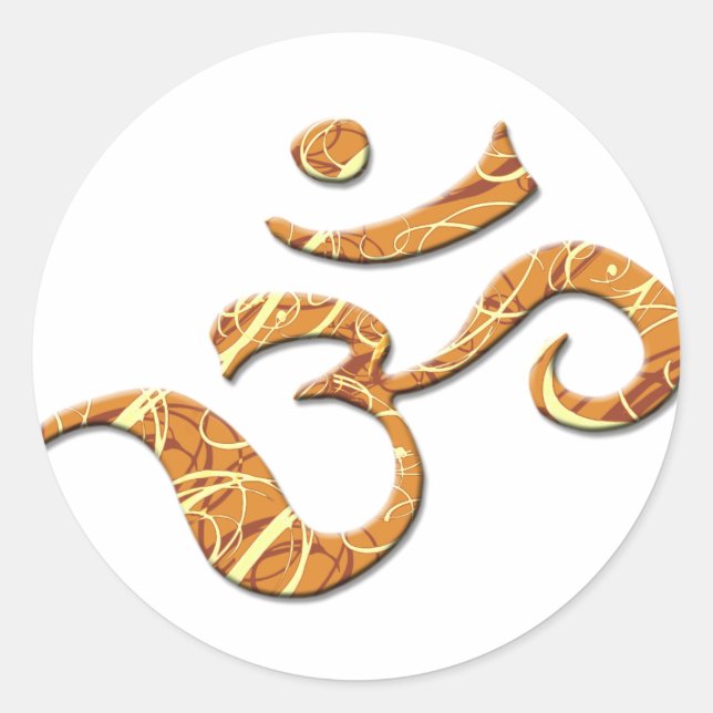 Adesivo Redondo Símbolo Ohm em bronze (adesivo) (Frente)