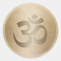 Símbolo Om do Círculo Dourado do Instrutor Yoga