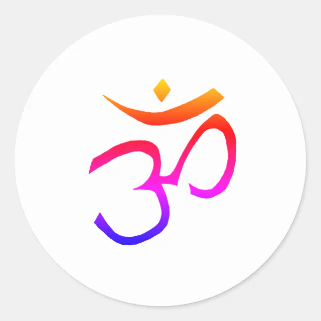 Adesivo Redondo Símbolo da ioga do OM (Aum) Namaste
