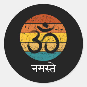 Adesivo Redondo Símbolo Om Namaste Ohm Hindu Zen Tantra Yoga Espír