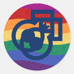 Adesivo Redondo Símbolo orgulho gay masculino do gênero Rainbow