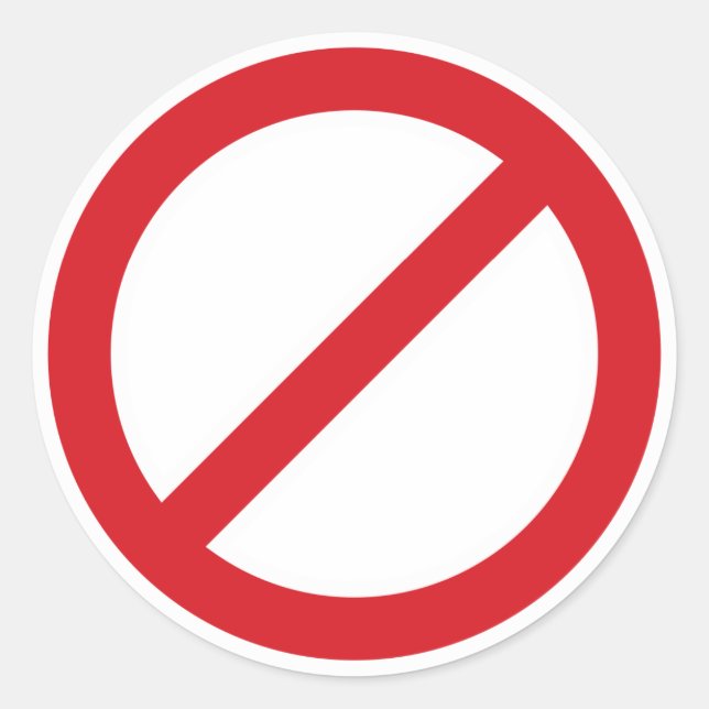 Adesivo Redondo Símbolo Proibidor/Sem Símbolo (Frente)