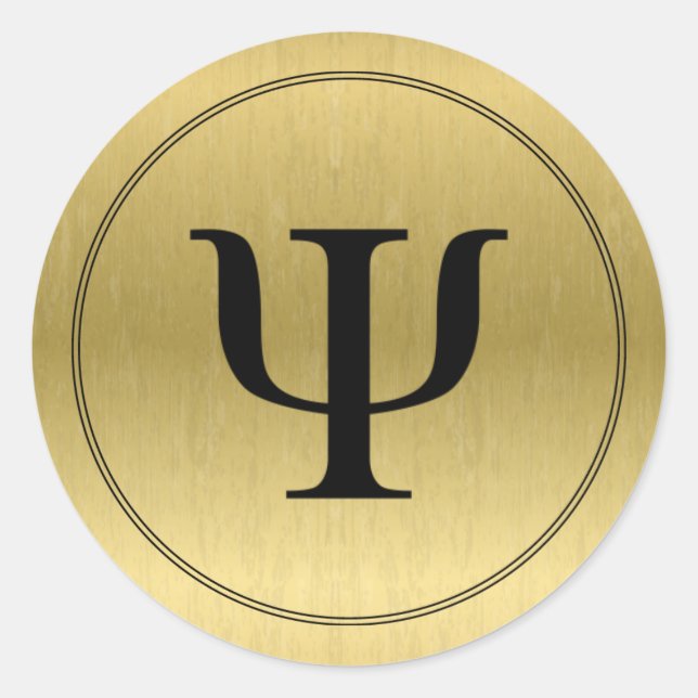Adesivo Redondo Símbolo Psi Psicólogo (Frente)