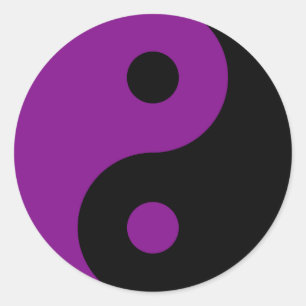 Adesivo Redondo Símbolo Purple Yin Yang