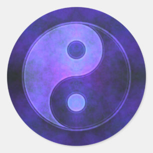 Adesivo Redondo Símbolo Purple Yin Yang