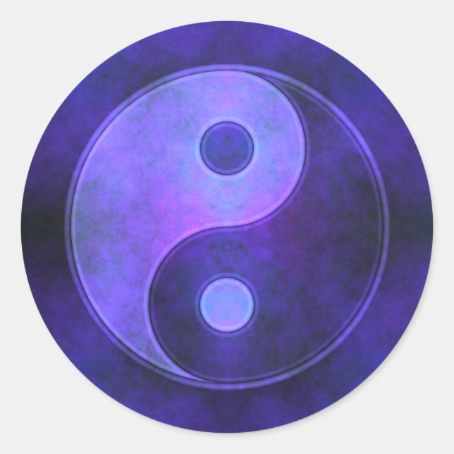 Adesivo Redondo Símbolo Purple Yin Yang (Frente)