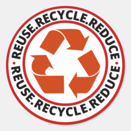 Adesivo Redondo Símbolo reciclar preto