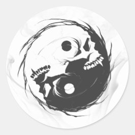 Adesivo Redondo Símbolo religioso yin yang escuro