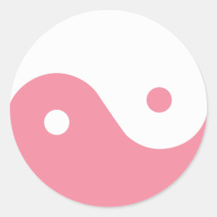 Adesivo Redondo Símbolo rosa Yin-Yang