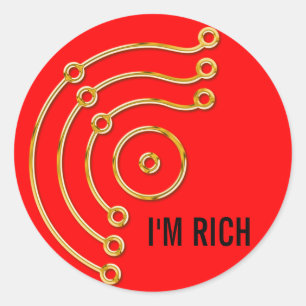 Adesivo Redondo Símbolo RUNA/OURO, eu sou luz vermelha RICA de  