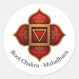 Adesivo Redondo Símbolo Sagrado do Chakra Raiz Muladhara