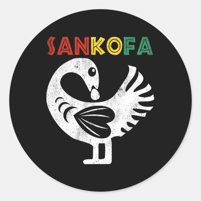 Adesivo Redondo Símbolo Sankofa 11 Gana Adinkra Sankofa (Frente)