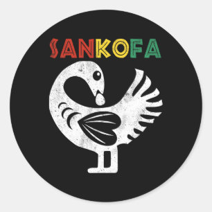 Adesivo Redondo Símbolo Sankofa 11 Gana Adinkra Sankofa