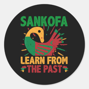 Adesivo Redondo Símbolo Sankofa e Adinkra Gana para a História Neg