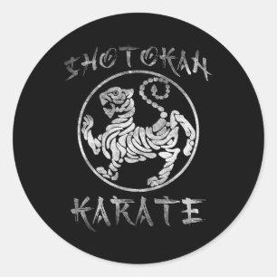 Adesivo Redondo Símbolo Shotokan Karate Tiger Dojo Training Kanji 