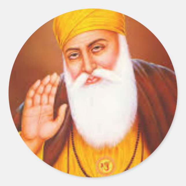 Adesivo Redondo Símbolo Sikh/Arte (Frente)