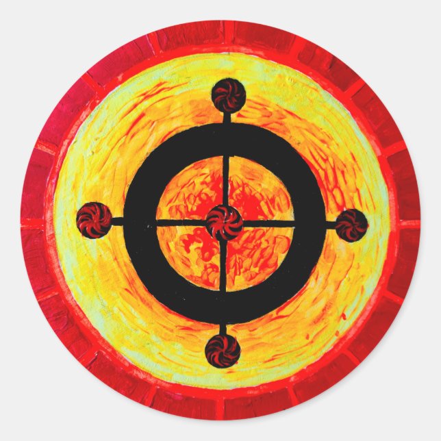Adesivo Redondo Símbolo solar Celta (Frente)