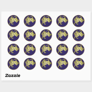 Adesivo Redondo Símbolo Taurus Zodiac