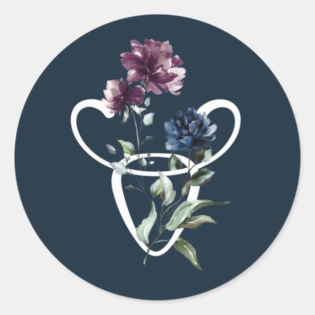 Adesivo Redondo Símbolo Taurus Zodiac (Frente)