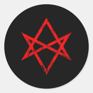 Adesivo Redondo Símbolo Thelema Thelemite Unicursal Hexagram Occul