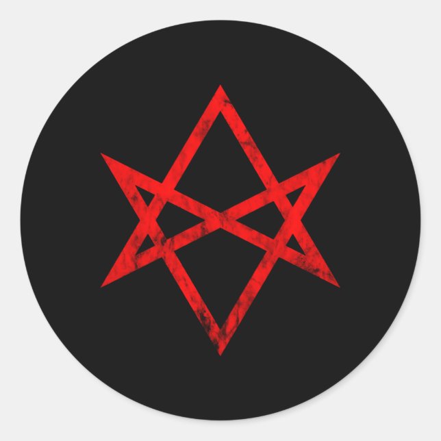 Adesivo Redondo Símbolo Thelema Thelemite Unicursal Hexagram Occul (Frente)