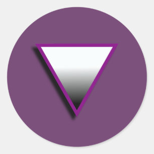 ADESIVO REDONDO SÍMBOLO TRIÂNGULO ASEXUAL 3D