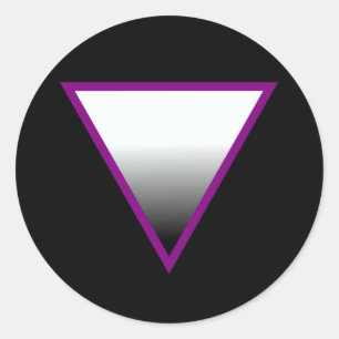 ADESIVO REDONDO SÍMBOLO TRIÂNGULO ASEXUAL 3D