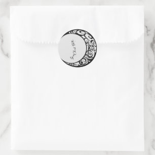 Adesivo Redondo Símbolo Tribal da Lua Personalizado
