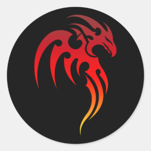 Adesivo Redondo Símbolo tribal de Phoenix da ascensão