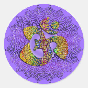 Adesivo Redondo Símbolo Universal OM / AUM - Ornamento